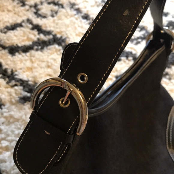 Black Suede Shoulder Purse - Picture 6 of 6
